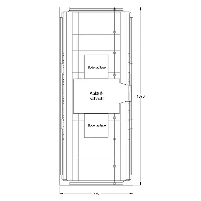Ottofond Badewannenträger Palermo - Passend für: Badewanne Palermo 190 x 80 cm - Ansicht von oben
