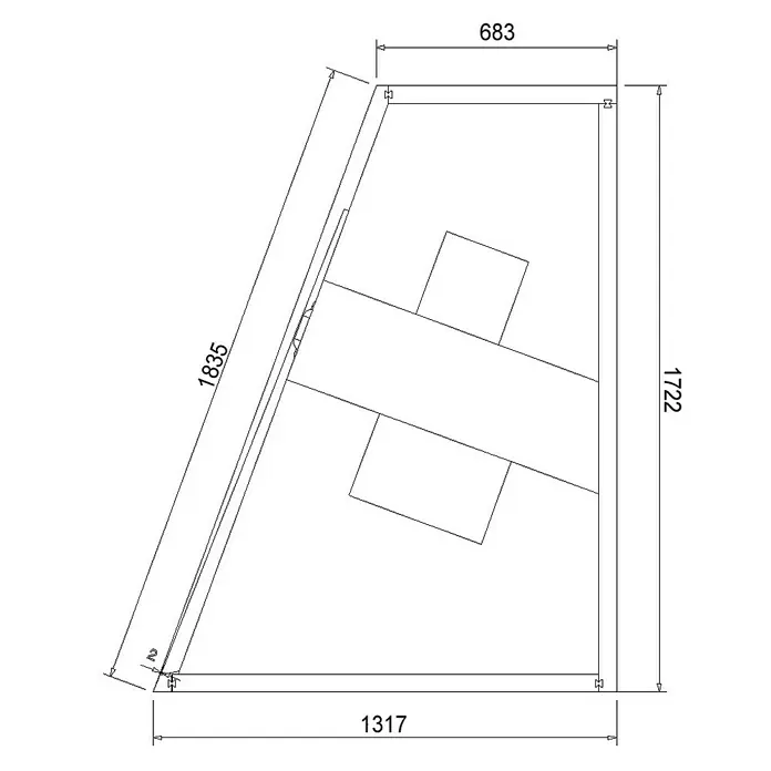 Ottofond Badewannenträger Cebu 2 A - Passend für: Badewanne Cebu 2A 175 x 135/70 x 50 cm - Ansicht von oben