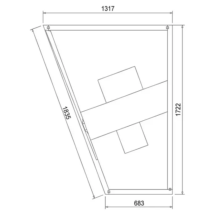 Ottofond Badewannenträger Cebu 2 B - Passend für: Badewanne Cebu 2B 175 x 135/70 x 50 cm - Ansicht von oben