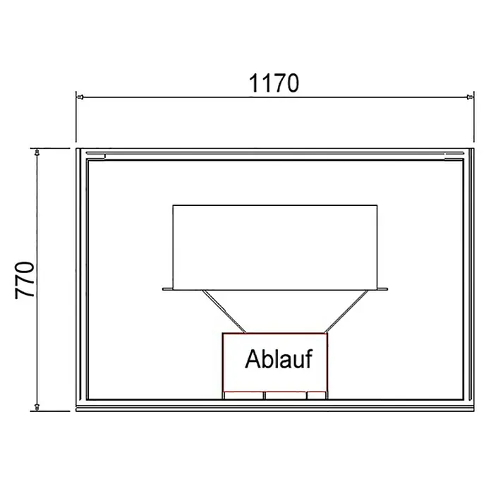 Ottofond Duschwannenträger Coco-R - 117 x 77 cm, Expandiertes Polystyrol, Weiß - Ansicht von oben