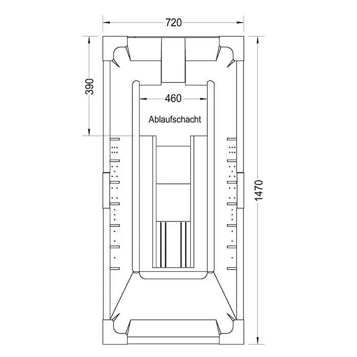 Ottofond Badewannenträger Colombo - Passend für: Badewanne Colombo 150 x 75 cm - Ansicht von oben