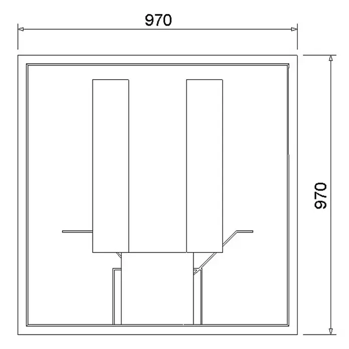 Ottofond Duschwannenträger Liberia - 97 x 97 cm, Expandiertes Polystyrol, Weiß - Ansicht von oben
