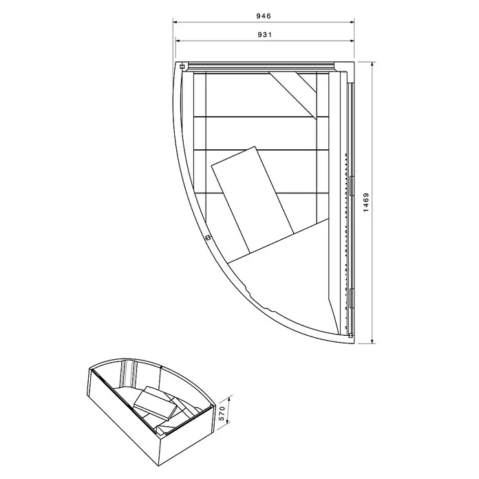 Ottofond Wannenträger Sansibar B - Passend für: Badewanne Sansibar B 150 x 97 cm - Ansicht von oben