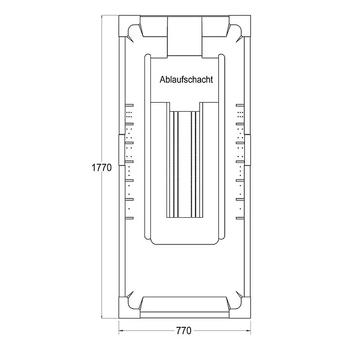 Ottofond Badewannenträger Santos - Passend für: Badewanne Santos 180 x 80 cm - Ansicht von oben