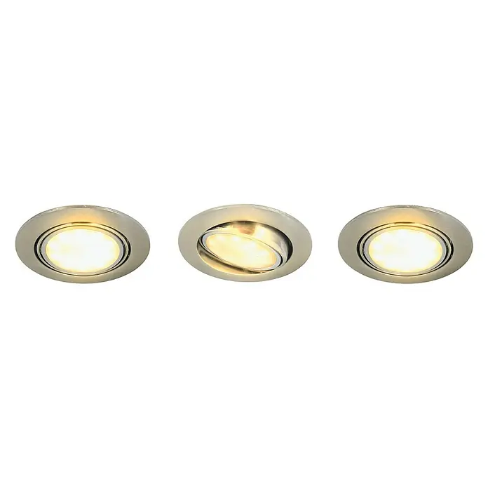 Tween Light LED-Einbauleuchten-Set rund - 15 W, Nickel matt, Warmweiß