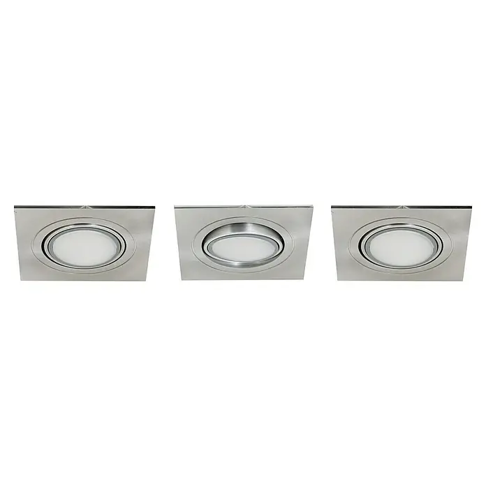 Tween Light LED-Einbauleuchten-Set eckig - 15 W, Nickel matt, Warmweiß