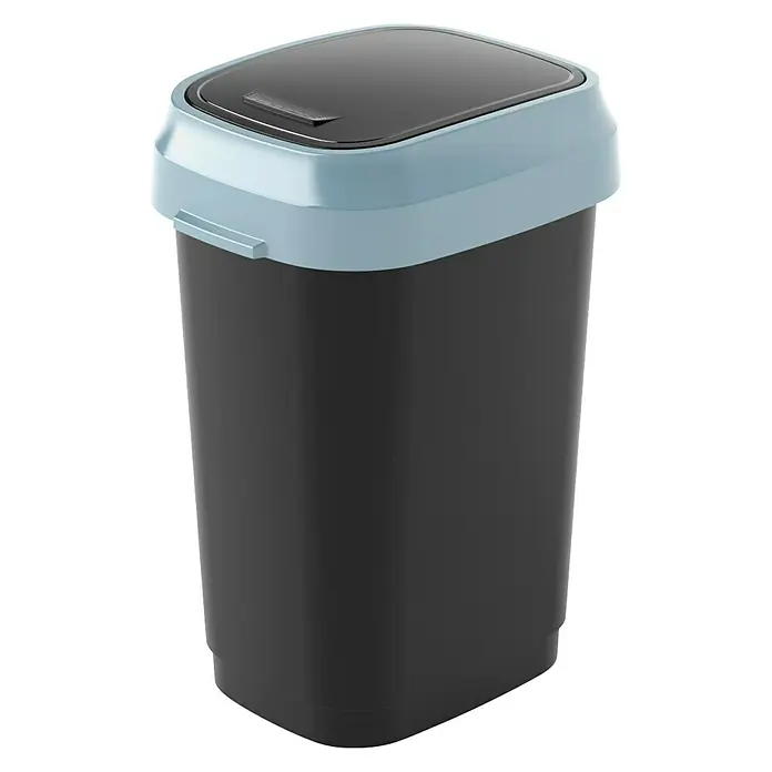 KIS Kanta za otpad Dual Swing - 10 l, Crno-sive boje, Ovalno, Plastika - Pogled s lijeve strane