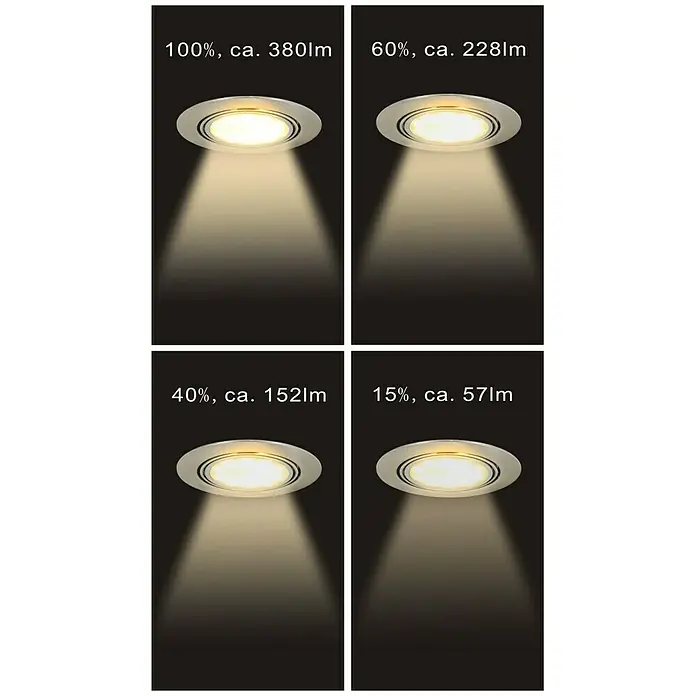 Tween Light LED-Einbauleuchten-Set rund - 15 W, Nickel matt, Warmweiß