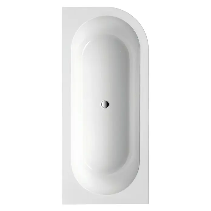 Ottofond Freistehende Badewanne Siesta Corner - Rechtsseitig, 178 x 78 cm, Sanitäracryl, Weiß - Ansicht von oben