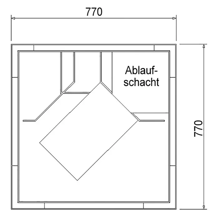 Ottofond Duschwannenträger Coco-Q - 77 x 77 cm, Expandiertes Polystyrol, Weiß - Ansicht von oben