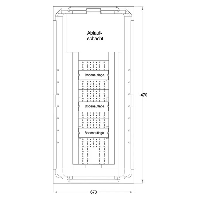 Ottofond Wannenträger Filo - Passend für: Badewanne Filo 150 x 70 cm - Ansicht von oben