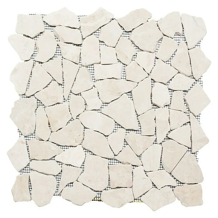Mozaik pločica Mramor - 30,5 x 30,5 cm, Bijele boje, Mat - Pogled odozgo