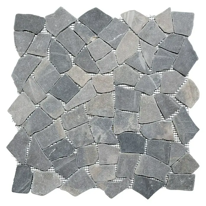 Mozaik pločica Mramor - 30,5 x 30,5 cm, Crne boje, Mat - Pogled odozgo