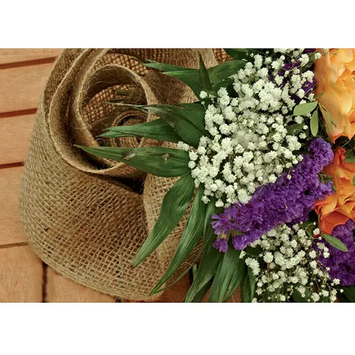 Floraworld Classic Jutegewebeband - Natur, 300 x 6 cm - Vorderansicht
