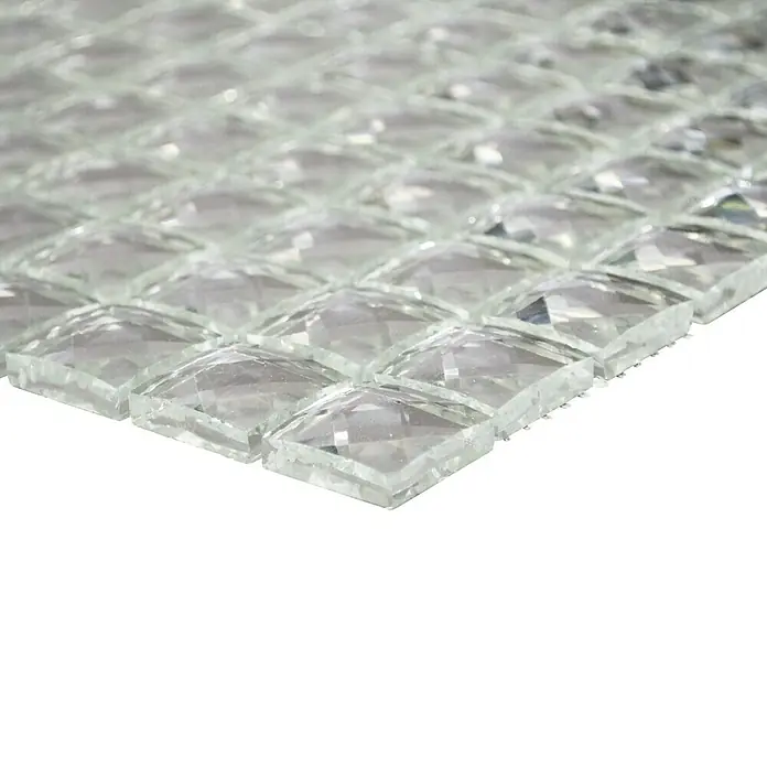 Mosaikfliese Quadrat Crystal XCM SV829 - 30 x 30 cm, Weiß, Glänzend - Vorderansicht