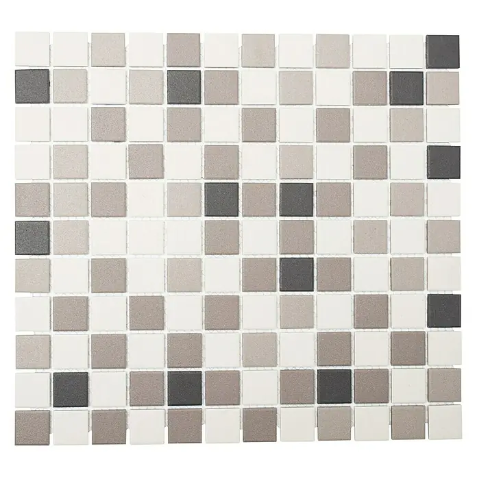 Mosaikfliese Quadrat Mix CU 010 - 32,6 x 30 cm, Beige/Braun, Matt - Ansicht von oben