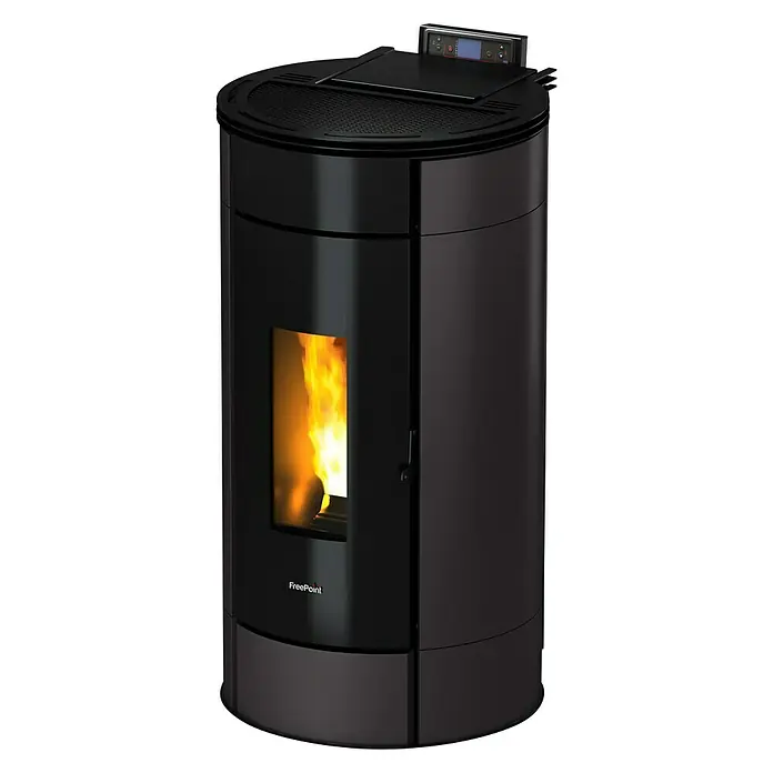 FreePoint Pelletofen Globe - 2,8 kW - 10,5 kW, Raumheizvermögen: 252 m³, Anthrazit - Vorderansicht