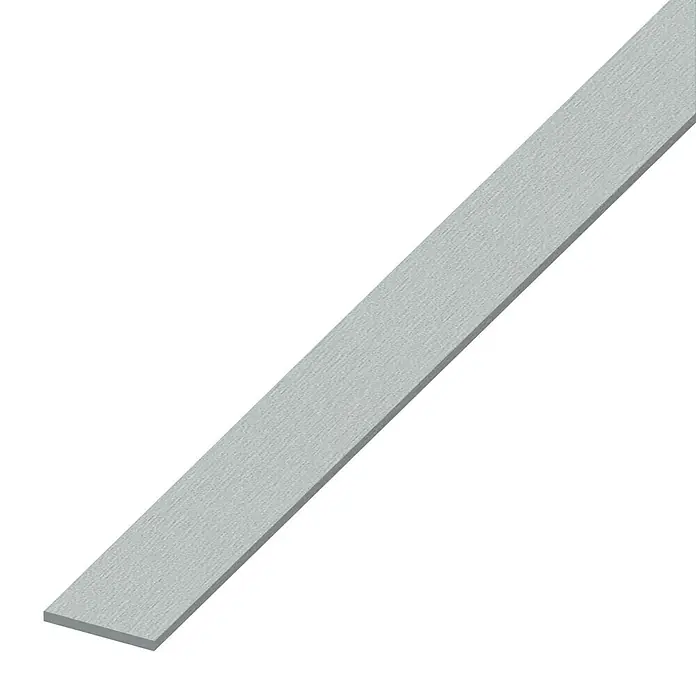 Kantoflex Flachstange - 1.000 x 15 mm, Stärke: 2 mm, Aluminium, Edelstahloptik, Eloxiert - Linke Seitenansicht