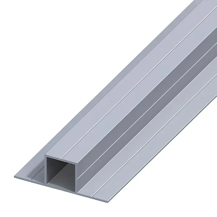 Kantoflex Quadratrohr - 1.000 x 67,5 x 23,5 mm, Aluminium, Blank, 2 Schenkel 180°, Bohr-Kennrille - Linke Seitenansicht