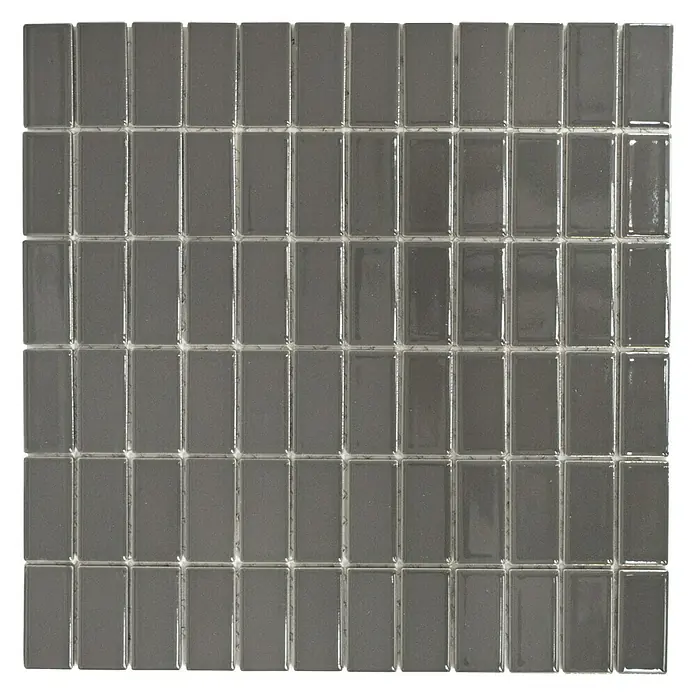 Mosaikfliese Uni ST 380 - 29,8 x 29,8 cm, Grau, Glänzend - Ansicht von oben