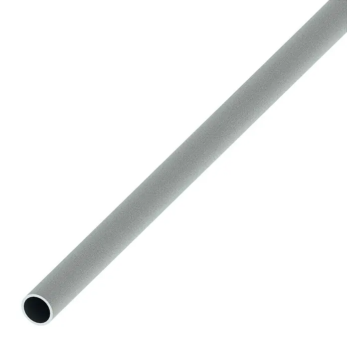 Kantoflex Rundrohr - Ø x L: 10 x 1.000 mm, Aluminium, Chrom-Optik, Eloxiert - Linke Seitenansicht