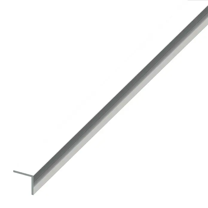 Kantoflex Winkelprofil - 1.000 x 10 x 10 mm, Stärke: 1 mm, Aluminium, Eloxiert, Chrom-Optik - Linke Seitenansicht
