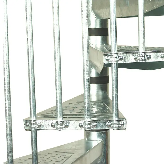Minka Außenspindeltreppe Rondo Zink Plus - Durchmesser: 160 cm, Geschosshöhe: 300 cm, Anzahl Steigungen: 13 Stk. - Detailaufnahme