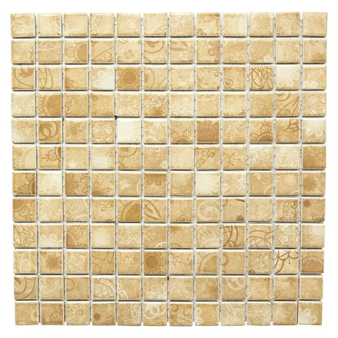 Mosaikfliese Quadrat LACEO LB 102 - 29,8 x 29,8 cm, Beige, Matt - Ansicht von oben