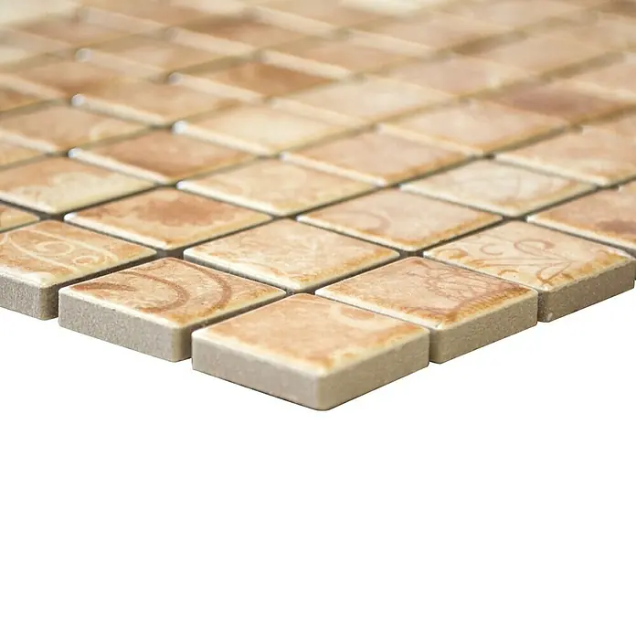 Mosaikfliese Quadrat LACEO LB 102 - 29,8 x 29,8 cm, Beige, Matt - Vorderansicht