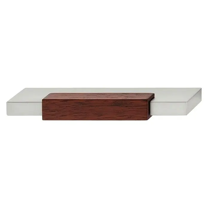 Möbelgriff - L x B x H: 95 x 26 x 12 mm, Holz, Verchromt - Vorderansicht