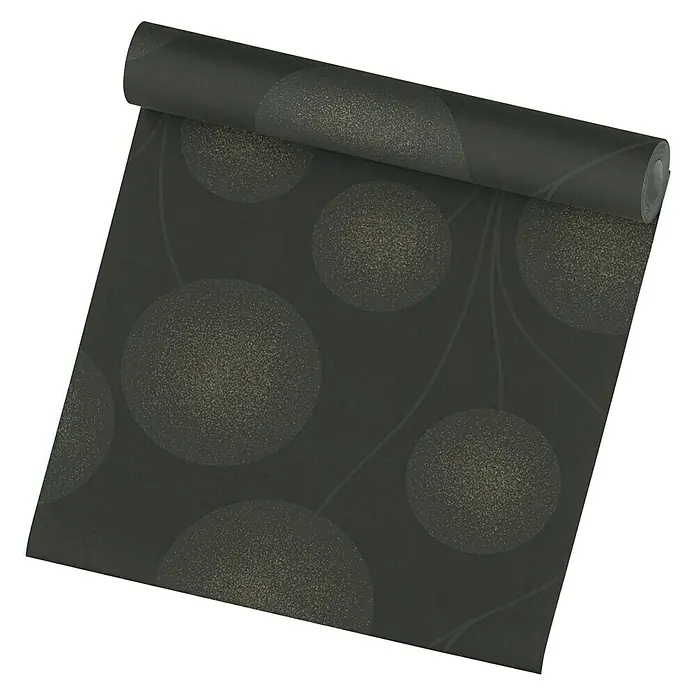 AS Creation Vliestapete Spot 3 - Schwarz/Metallic, Floral, Blütenmuster, 10,05 x 0,53 m - Linke Seitenansicht