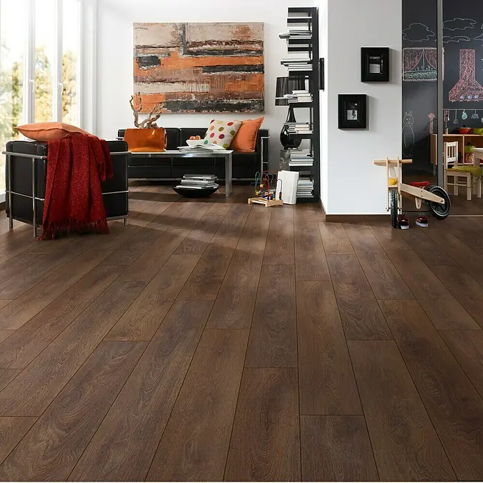 LOGOCLIC Ambienta Laminat Hrast Oriolo - 1.285 x 192 x 10 mm, Rustikalni pod - Živopisni prikaz