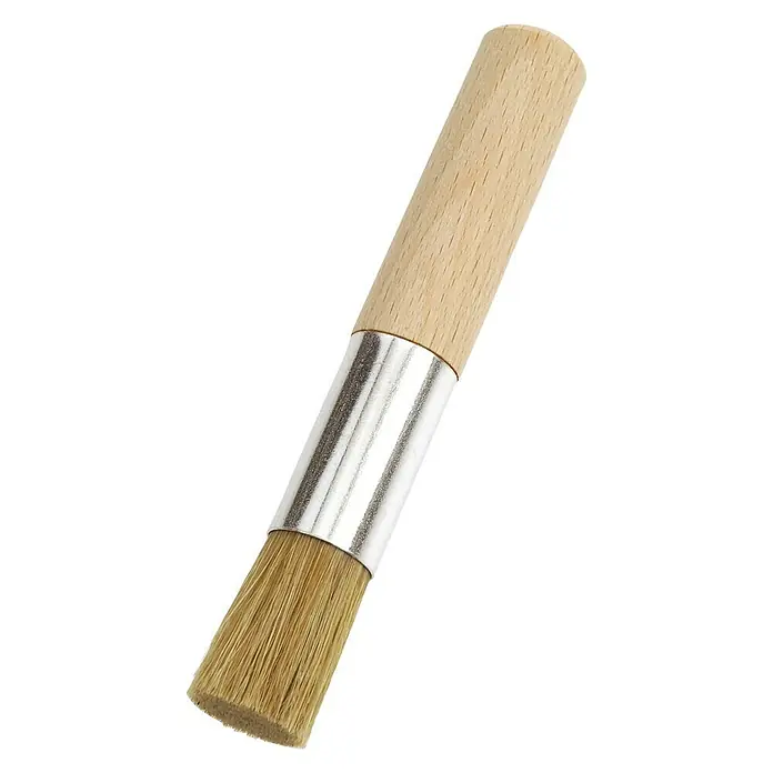 Mako Creativ Line Schablonierpinsel - Durchmesser Pinsel: 16 mm, Chinaborsten, Hell, Holz - Vorderansicht
