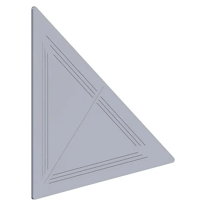 Kantoflex Knotenblech - 60 x 60 mm, Aluminium, Oberfläche: Blank - Linke Seitenansicht