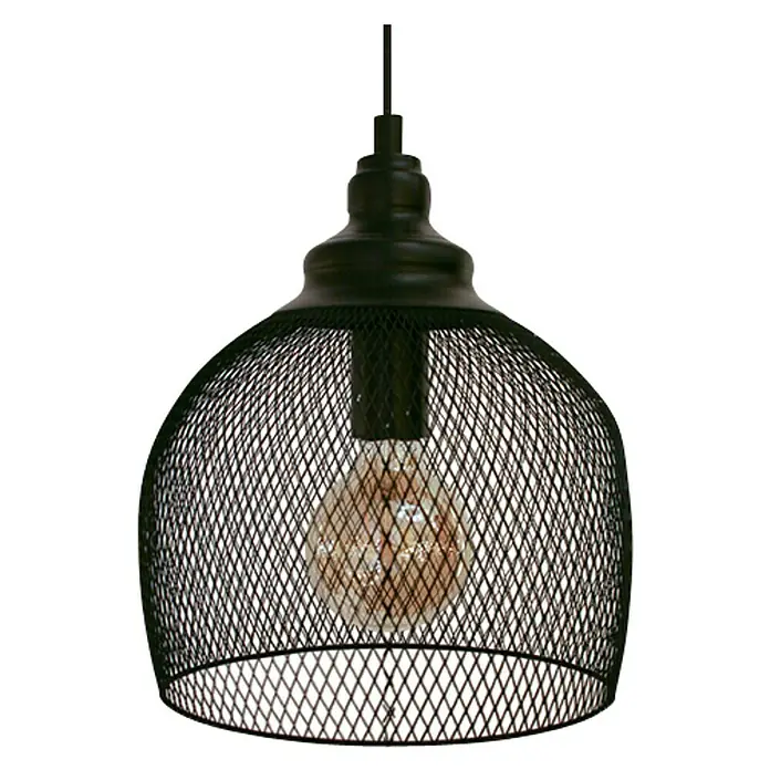Eglo Lámpara colgante redonda Straiton - 60 W, Ø x Al: 28 x 110 cm, Negro, E27