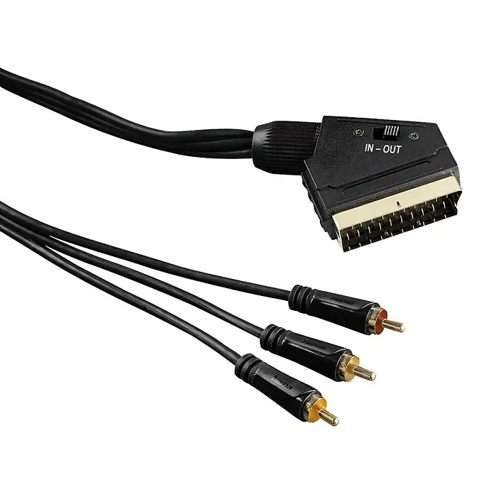 Hama Video-AV-Adapter IN OUT - Schwarz, 1,5 m - Vorderansicht
