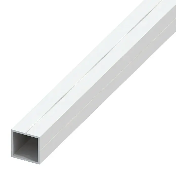 Kantoflex Quadratrohr - 2.500 x 23,5 x 23,5 mm, Stärke: 1,5 mm, Hart-PVC, Weiß - Linke Seitenansicht