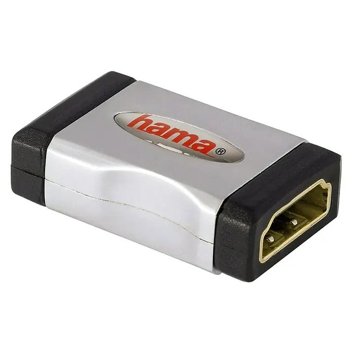 Hama HDMI-Adapter - 2 x HDMI-Stecker, Geeignet für: HDTV, Vergoldete Kontakte - Vorderansicht
