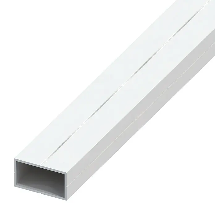 Kantoflex Rechteckrohr - 1.000 x 12,5 x 7,5 mm, Stärke: 1 mm, Hart-PVC, Weiß - Linke Seitenansicht