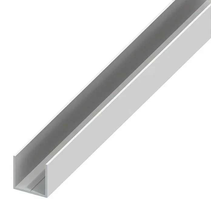 Kantoflex Quadrat-U-Profil - 1.000 x 11,5 x 11,5 mm, Stärke: 1,5 mm, Hart-PVC, Weiß - Linke Seitenansicht