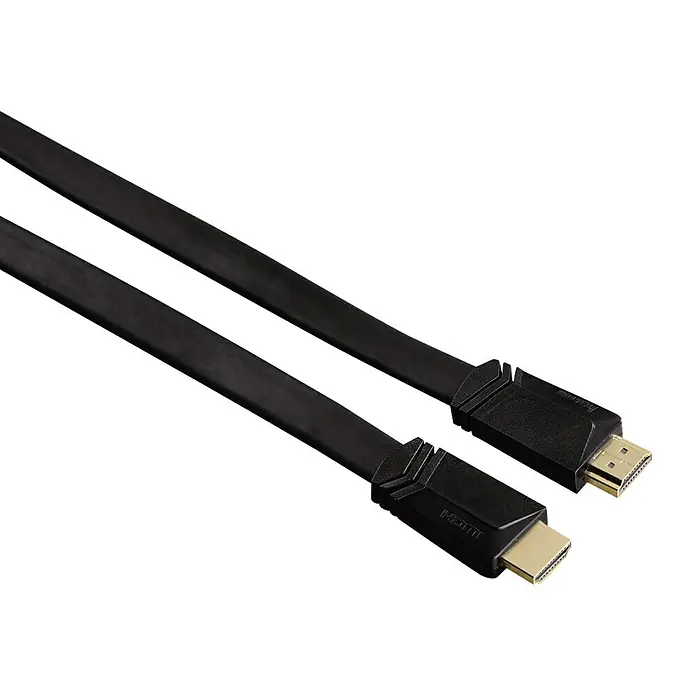 Hama HDMI-Kabel - 1,5 m, Vollgeschirmt, Vergoldete Kontakte, Flach - Vorderansicht