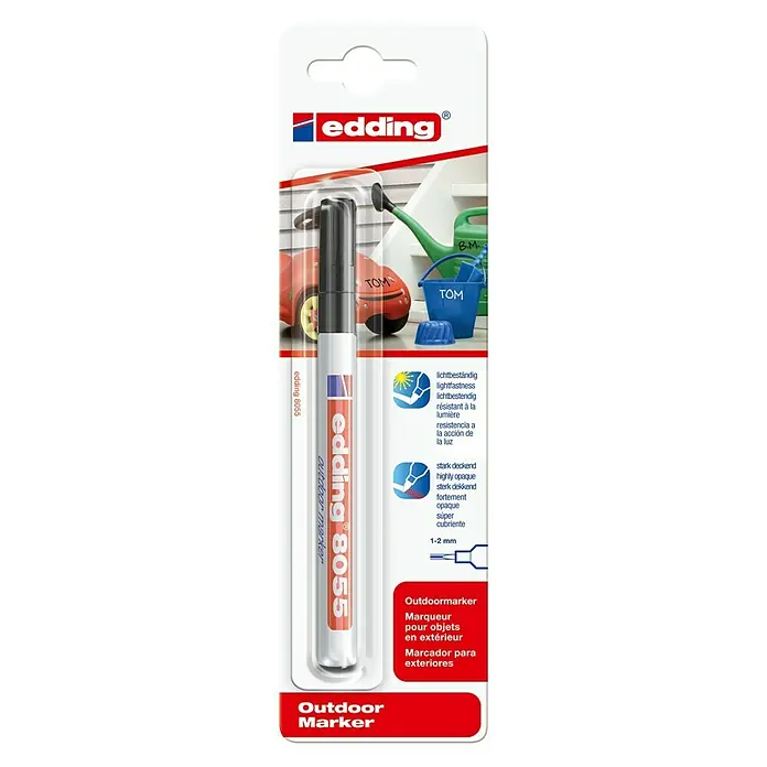 Edding Outdoormarker 8055 - Strichstärke: 1 mm, Schwarz - Vorderansicht