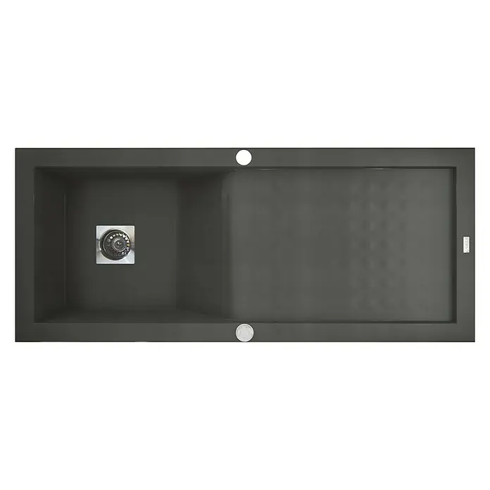 Carea Einbauspüle Vague - 118 x 50 cm, CAREAgranit®, Betongrau - Ansicht von oben