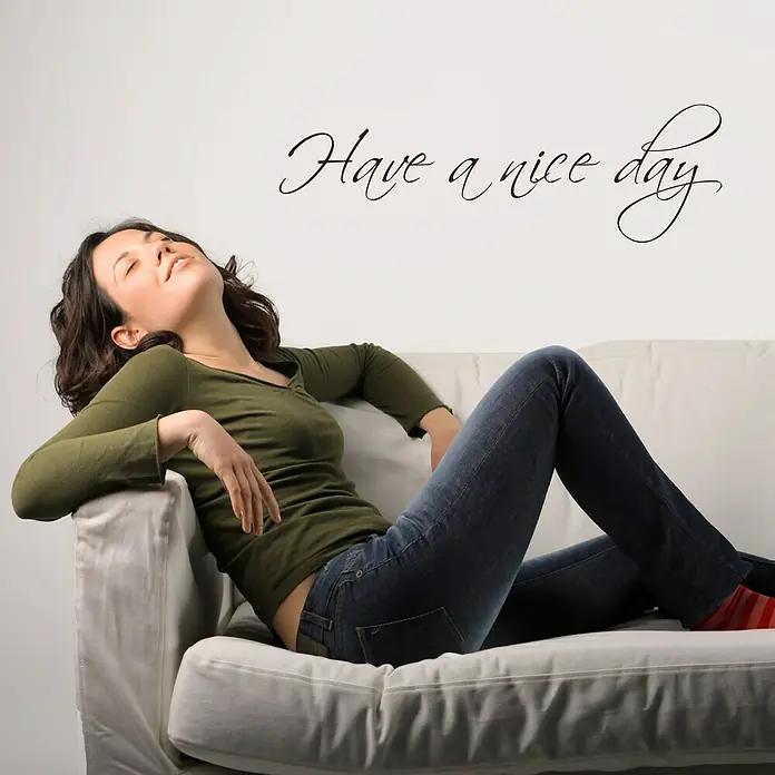 Wandtattoo - Have a nice day, Braun, 59 x 18,5 cm - Stimmungsaufnahme