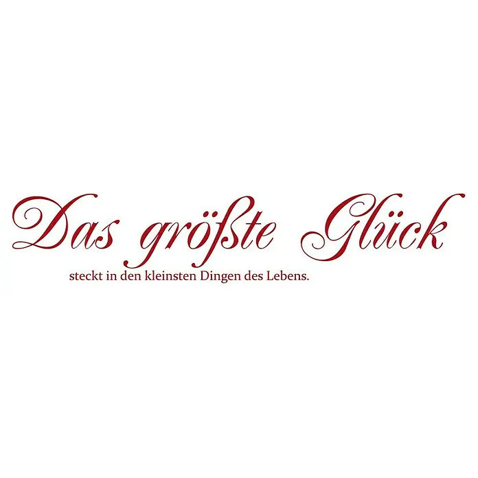 Wandtattoo - Das größte Glück …, Rot, 118 x 23 cm - Vorderansicht