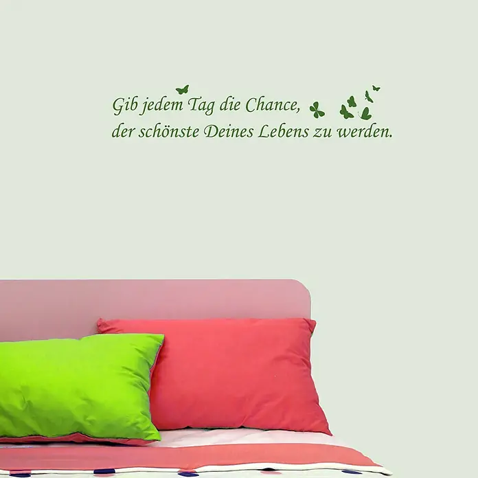 Wandtattoo - Gib jedem Tag die Chance …, Grün, 60 x 25 cm - Vorderansicht
