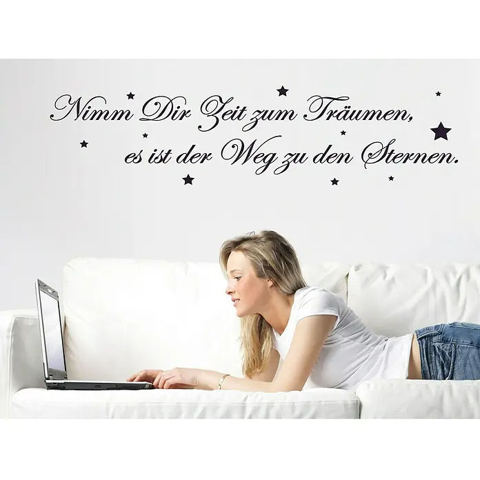 Wandtattoo - Nimm dir Zeit zum Träumen …, Aubergine, 118 x 26 cm - Stimmungsaufnahme