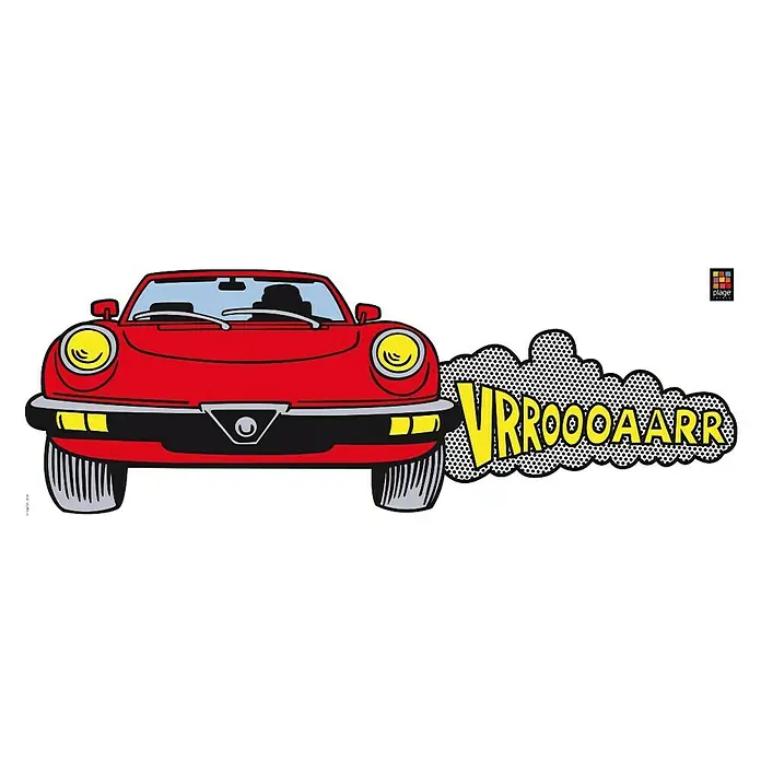 Wandtattoo - Rotes Auto, 24 x 68 cm - Ansicht von oben