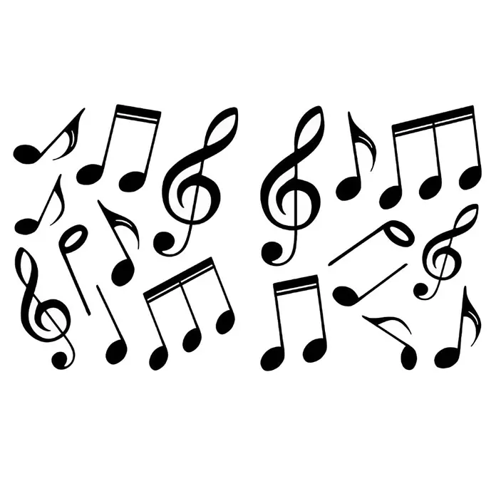 Dekosticker XS - Musiknoten - Vorderansicht