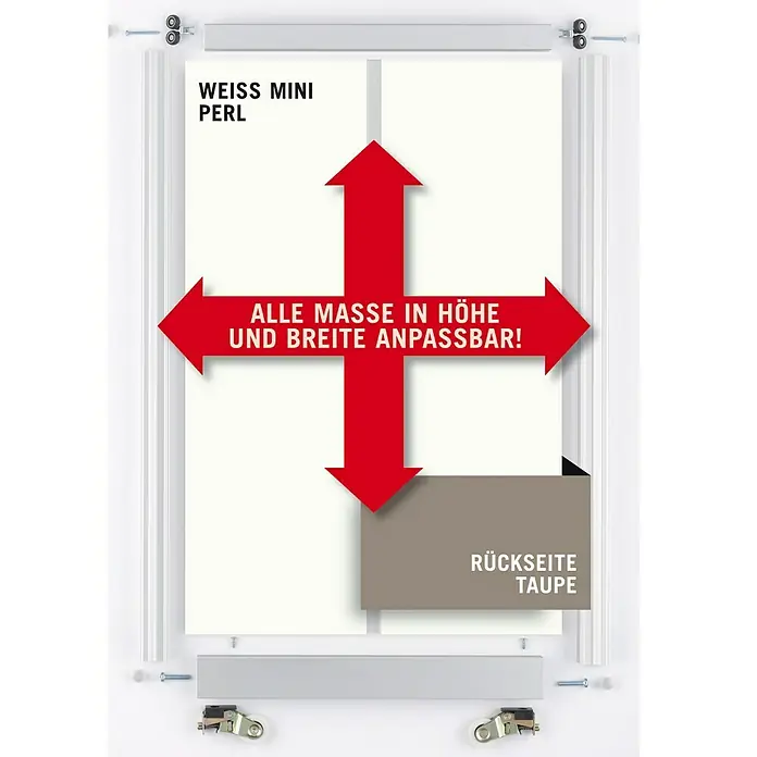 Room Plaza Easy Schiebetür-Bau-Set Room Plaza - Taupe/Weiß Miniperl, Profilfarbe: Silber - Vorderansicht